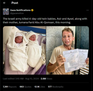 Gaza Notifications Israels War on Humanity.  Foxtrot U Zionists.png