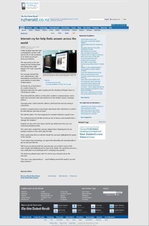 Internet cry for help finds answer across the world - National - NZ Herald News Screenshot.jpeg Internet cry for help finds answer across the world - National - NZ Herald News Screenshot.jpeg