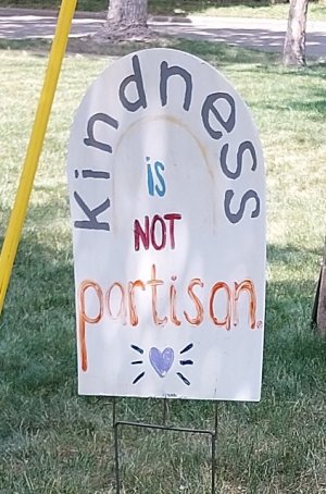 Some political yard signs in my neighborhood